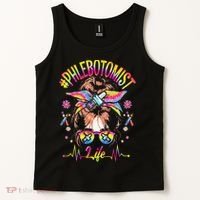 Phlebotomist Life Messy Bun Women Nurse Phlebotomy Tank Top thumb 2