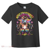 Phlebotomist Life Messy Bun Women Nurse Phlebotomy Toddler T-Shirt thumb 0