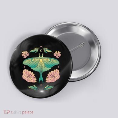 Pastel Luna Moth Butterfly Bug Insect Button