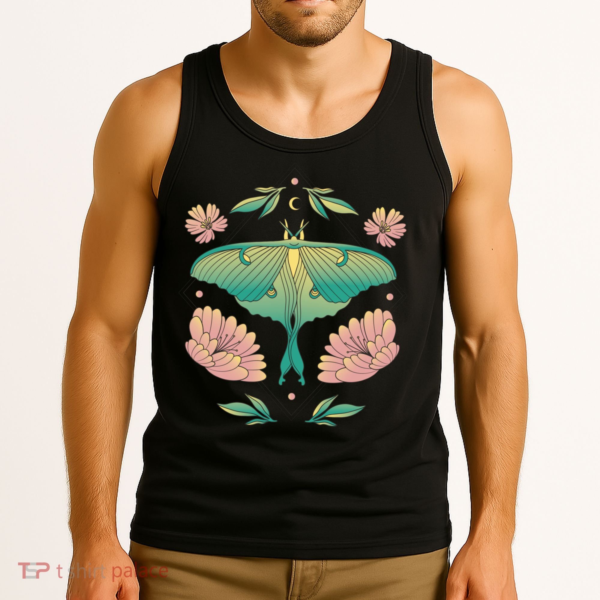 Pastel Luna Moth Butterfly Bug Insect Tank Top