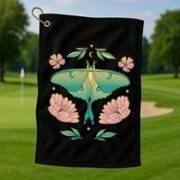 Pastel Luna Moth Butterfly Bug Insect Golf Towel thumb 1
