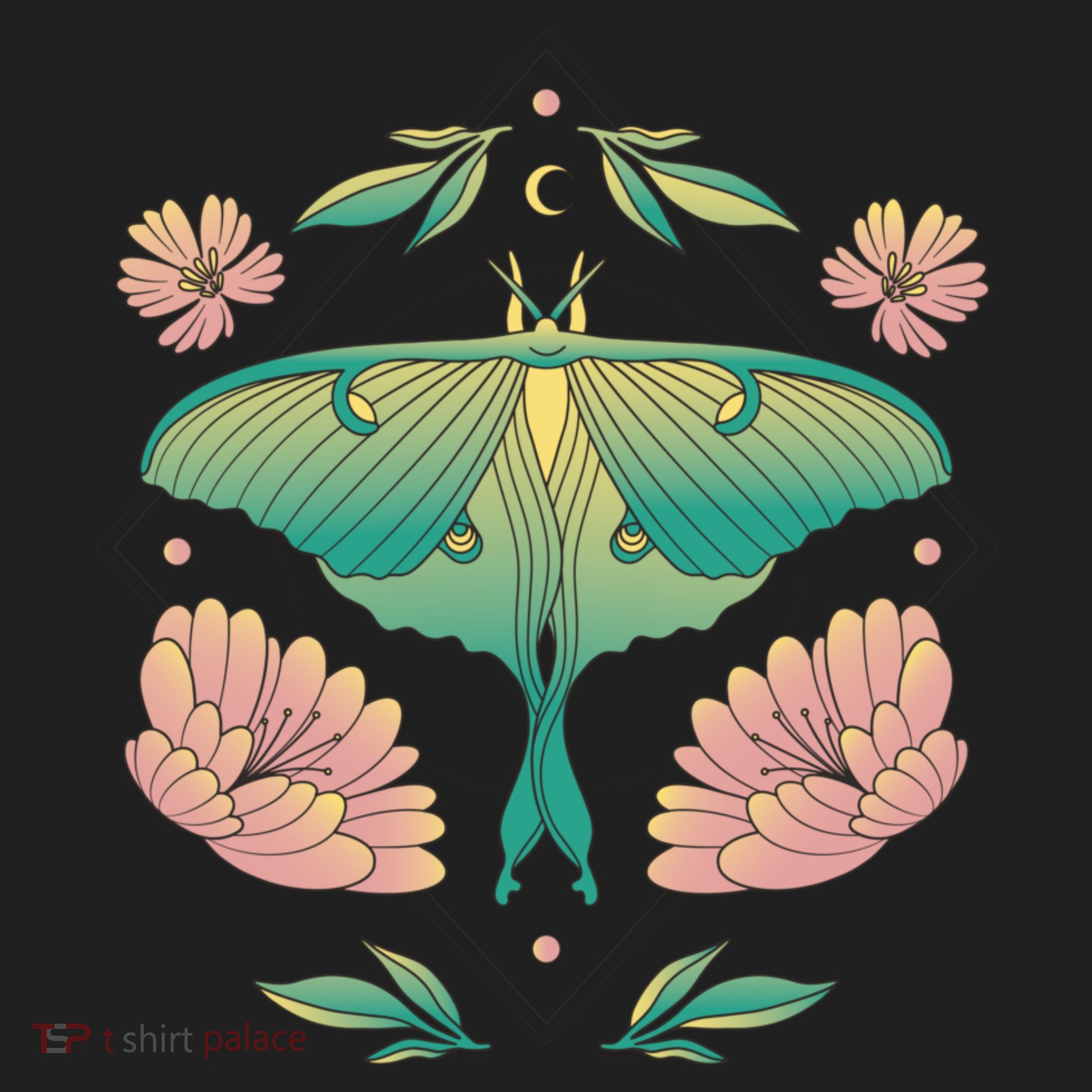 Pastel Luna Moth Butterfly Bug Insect Golf Towel