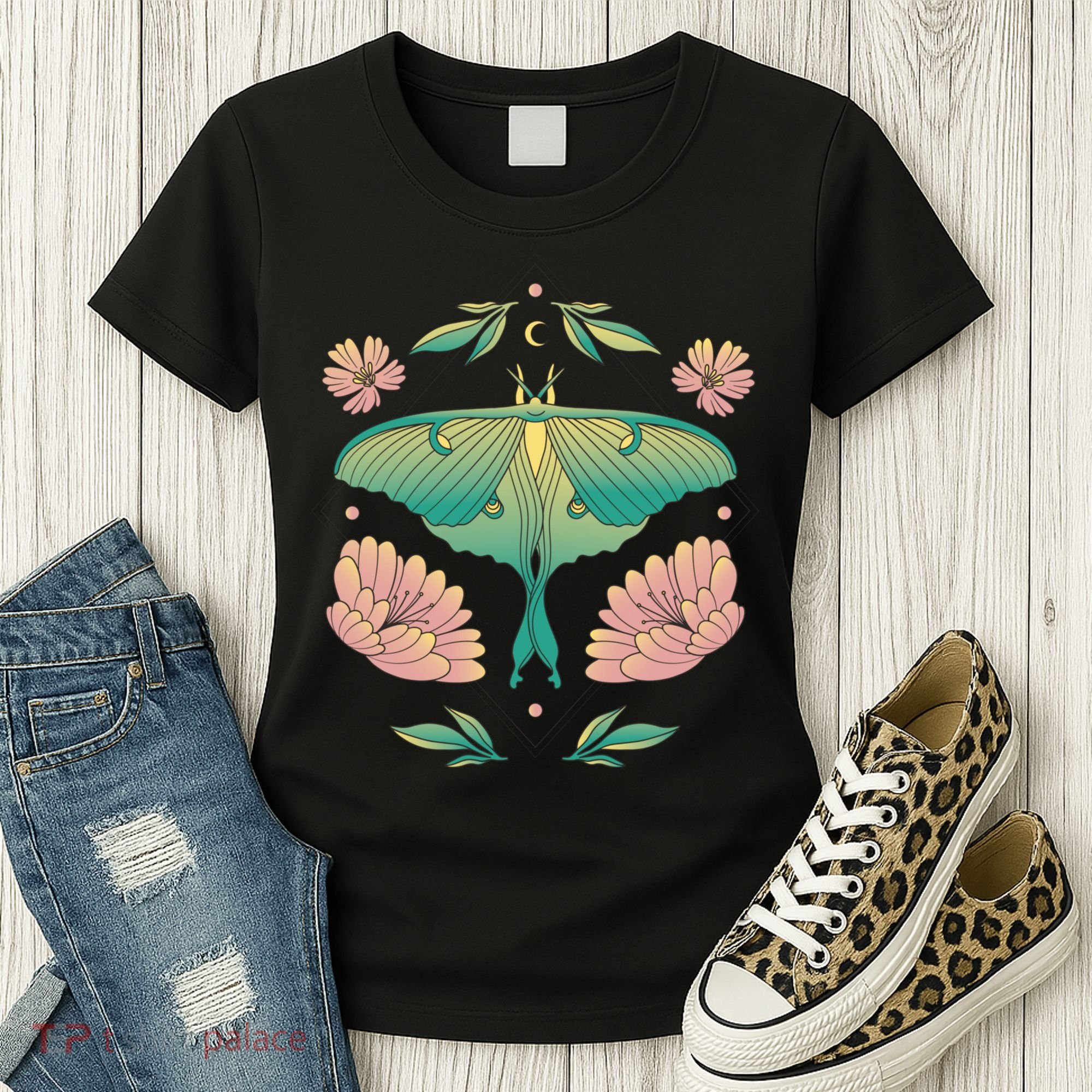 Pastel Luna Moth Butterfly Bug Insect Women's T-Shirt