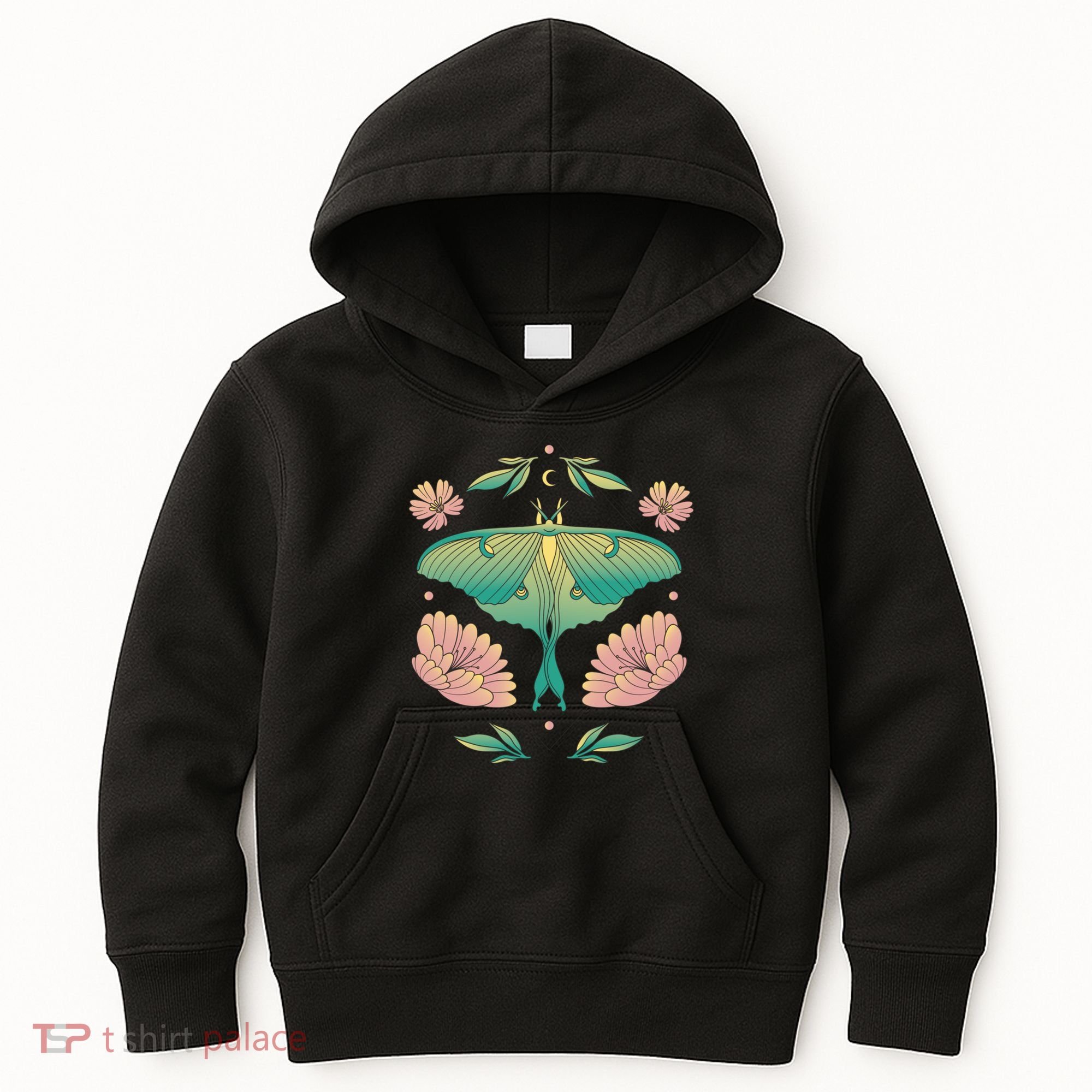 Pastel Luna Moth Butterfly Bug Insect Kids Hoodie