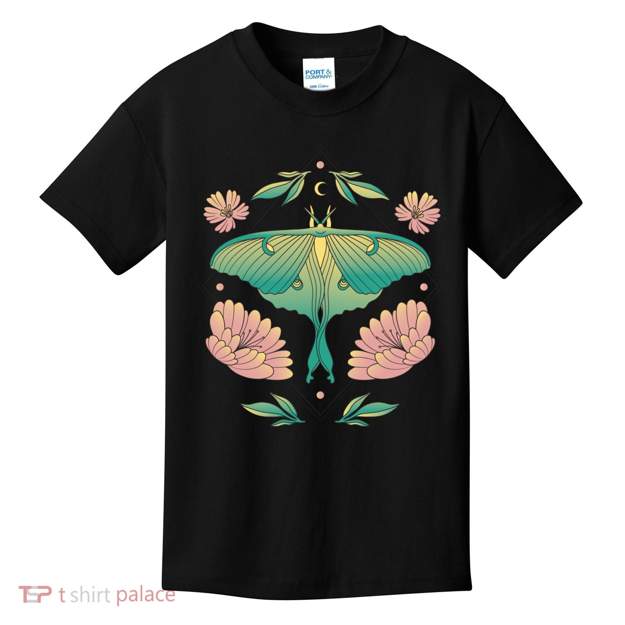 Pastel Luna Moth Butterfly Bug Insect Kids T-Shirt