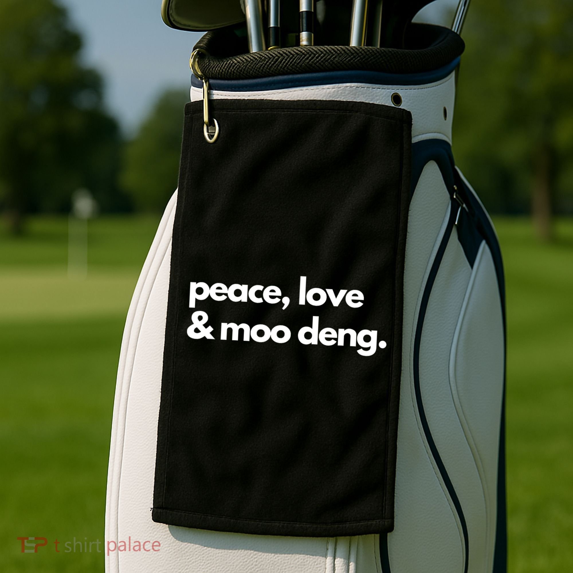 Peace Love & Moo Deng Golf Towel