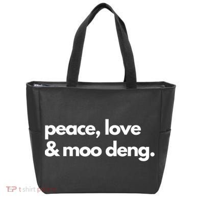 Peace Love & Moo Deng Tote Bag