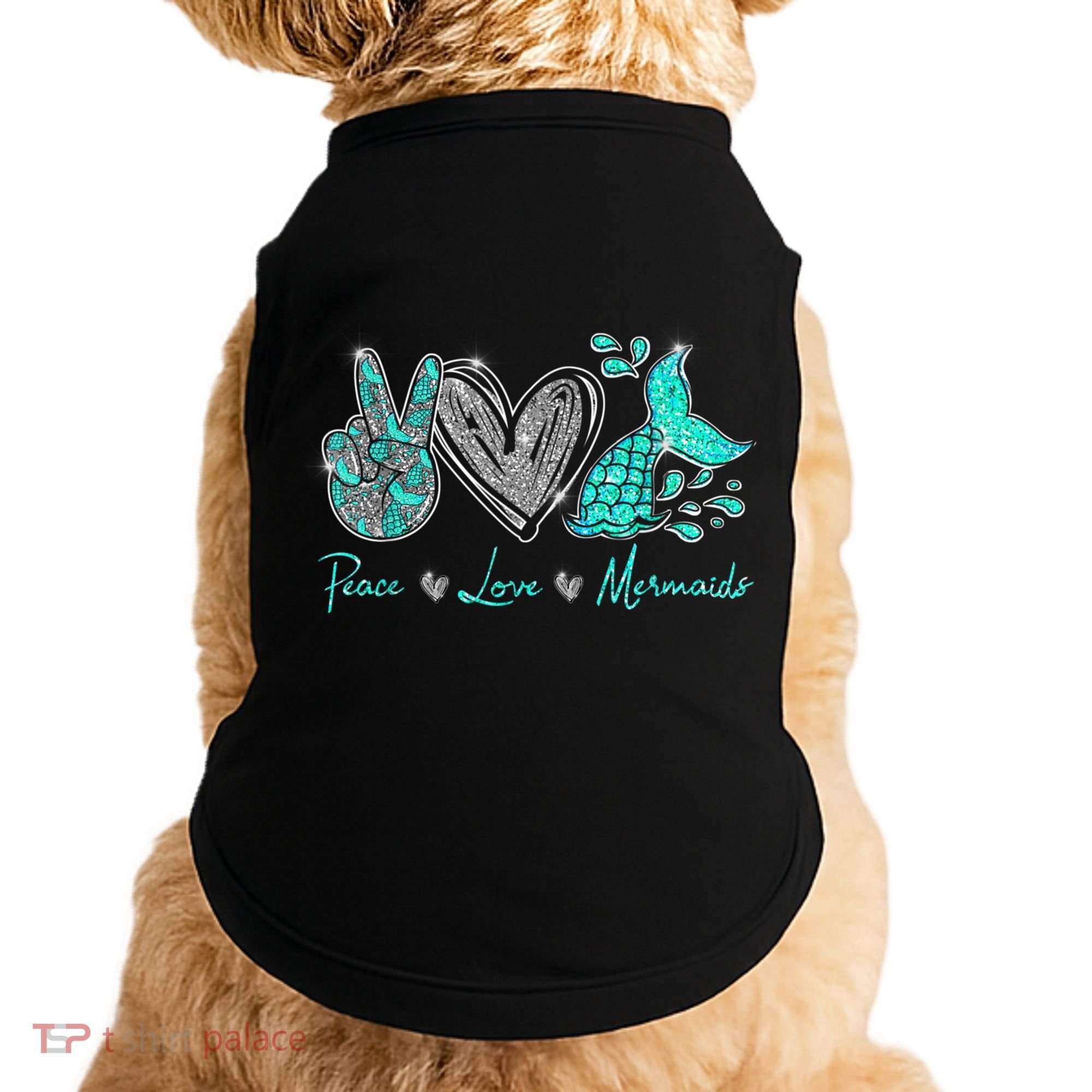 Peace Love Mermaids Mermaid Lover Funny Gift Funny Gift Doggie Tank