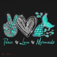 Peace Love Mermaids Mermaid Lover Funny Gift Funny Gift Women's Hoodie thumb 2