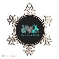 Peace Love Mermaids Mermaid Lover Funny Gift Funny Gift Ornament thumb 0