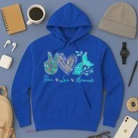 Peace Love Mermaids Mermaid Lover Funny Gift Funny Gift Hoodie thumb 3