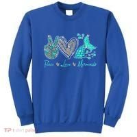 Peace Love Mermaids Mermaid Lover Funny Gift Funny Gift Sweatshirt thumb 0