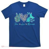 Peace Love Mermaids Mermaid Lover Funny Gift Funny Gift T-Shirt thumb 0