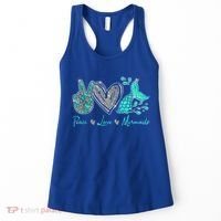 Peace Love Mermaids Mermaid Lover Funny Gift Funny Gift Women's Tank Top thumb 0