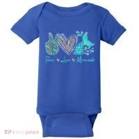 Peace Love Mermaids Mermaid Lover Funny Gift Funny Gift Baby Bodysuit thumb 0