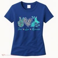Peace Love Mermaids Mermaid Lover Funny Gift Funny Gift Women's T-Shirt thumb 0