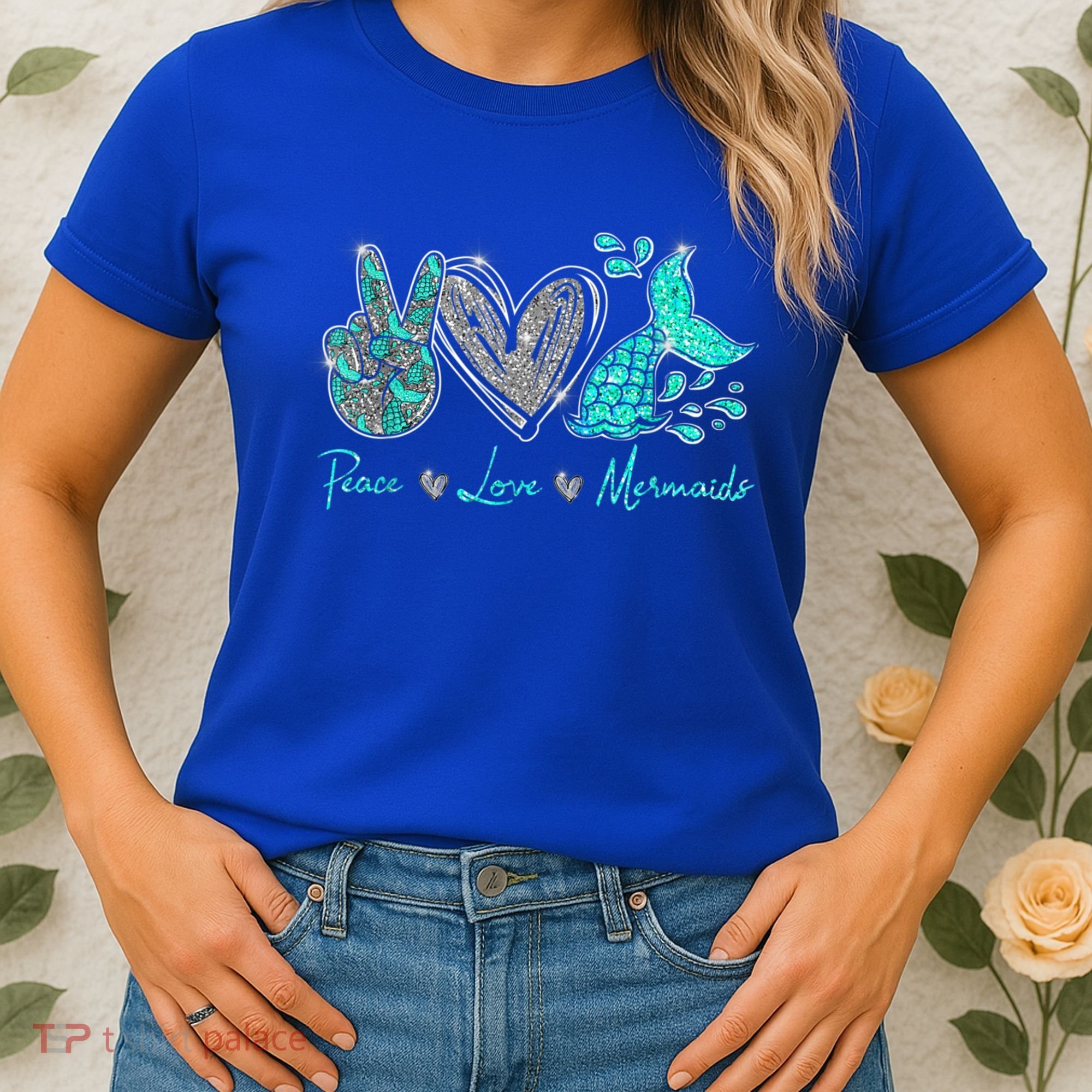 Peace Love Mermaids Mermaid Lover Funny Gift Funny Gift Women's T-Shirt