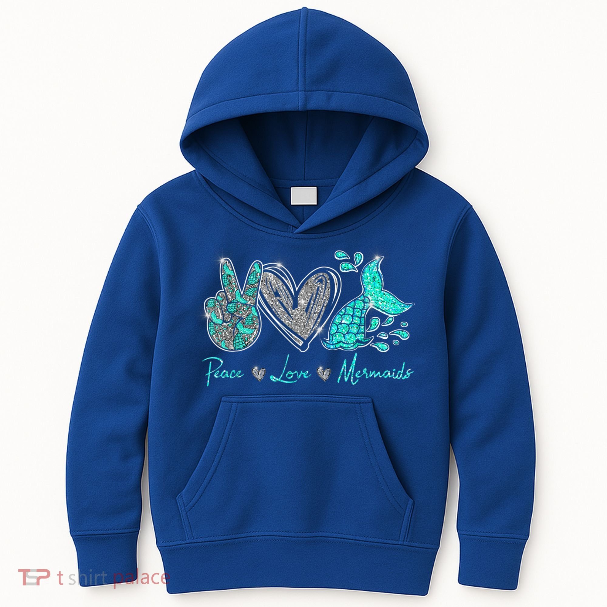 Peace Love Mermaids Mermaid Lover Funny Gift Funny Gift Kids Hoodie