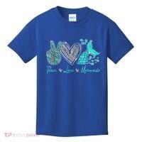 Peace Love Mermaids Mermaid Lover Funny Gift Funny Gift Kids T-Shirt thumb 0