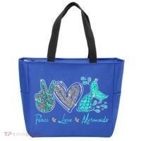 Peace Love Mermaids Mermaid Lover Funny Gift Funny Gift Tote Bag thumb 0