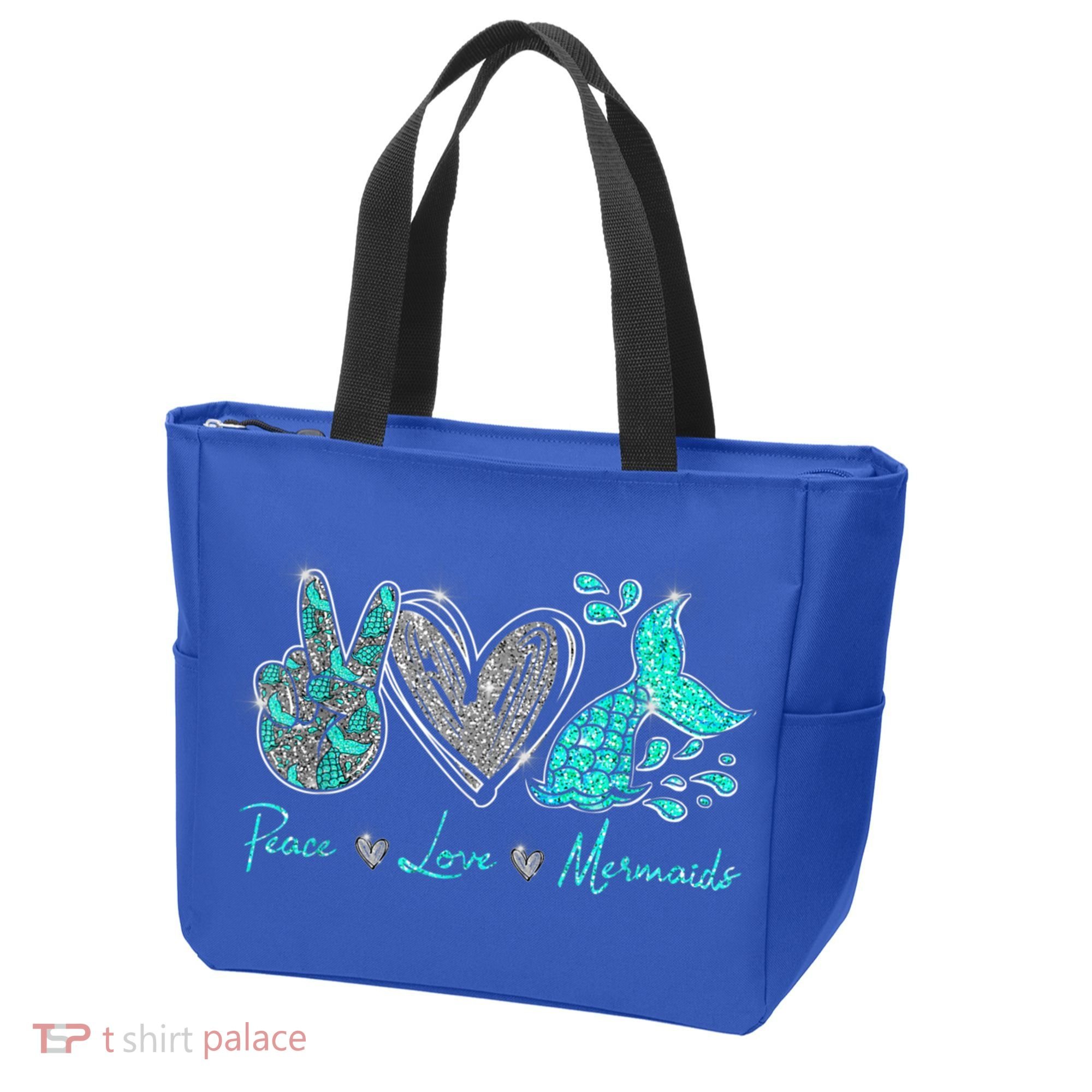 Peace Love Mermaids Mermaid Lover Funny Gift Funny Gift Tote Bag