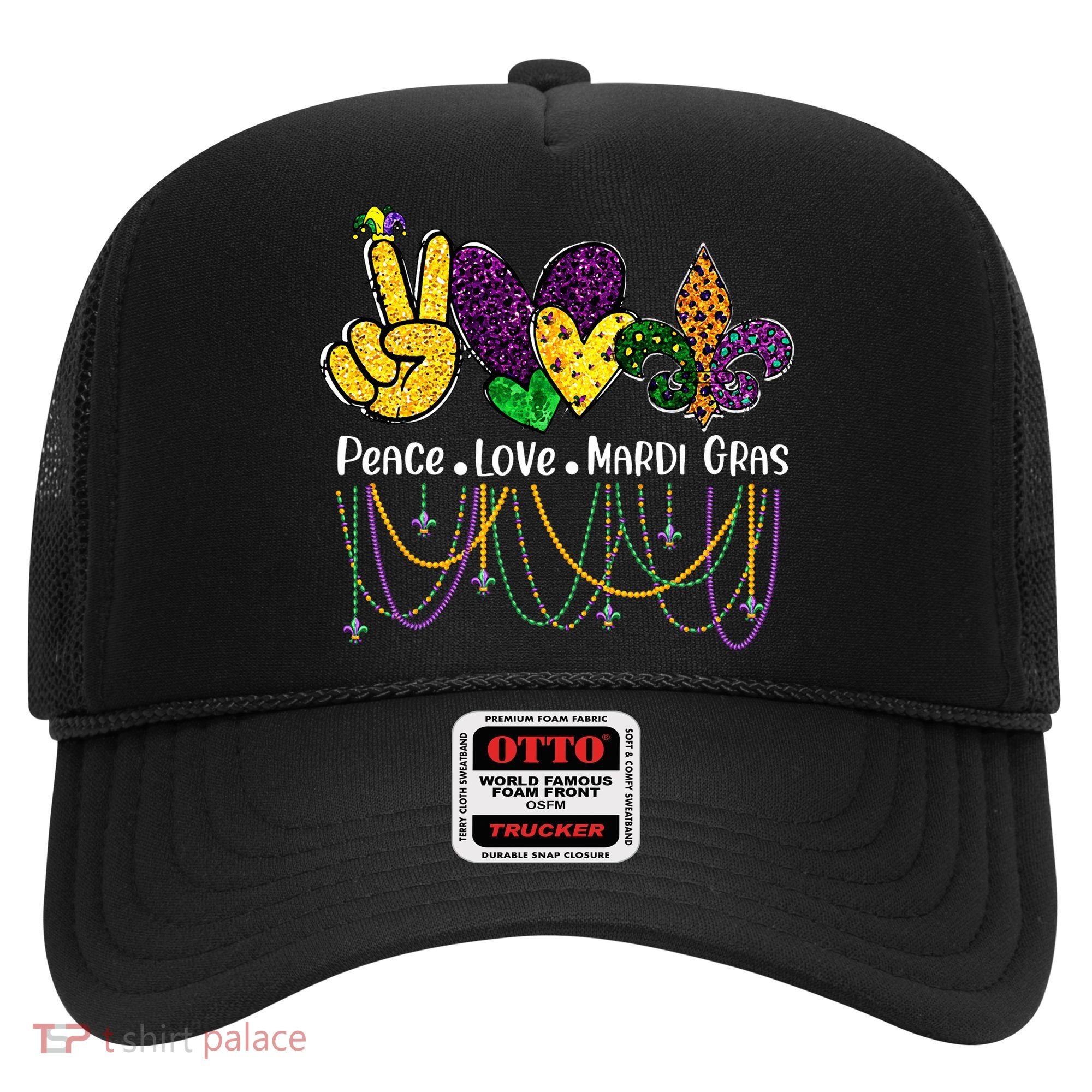 Peace Love Mardi Gras Beads For Women Carnival Parade Hat