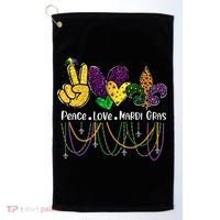Peace Love Mardi Gras Beads For Women Carnival Parade Golf Towel thumb 0