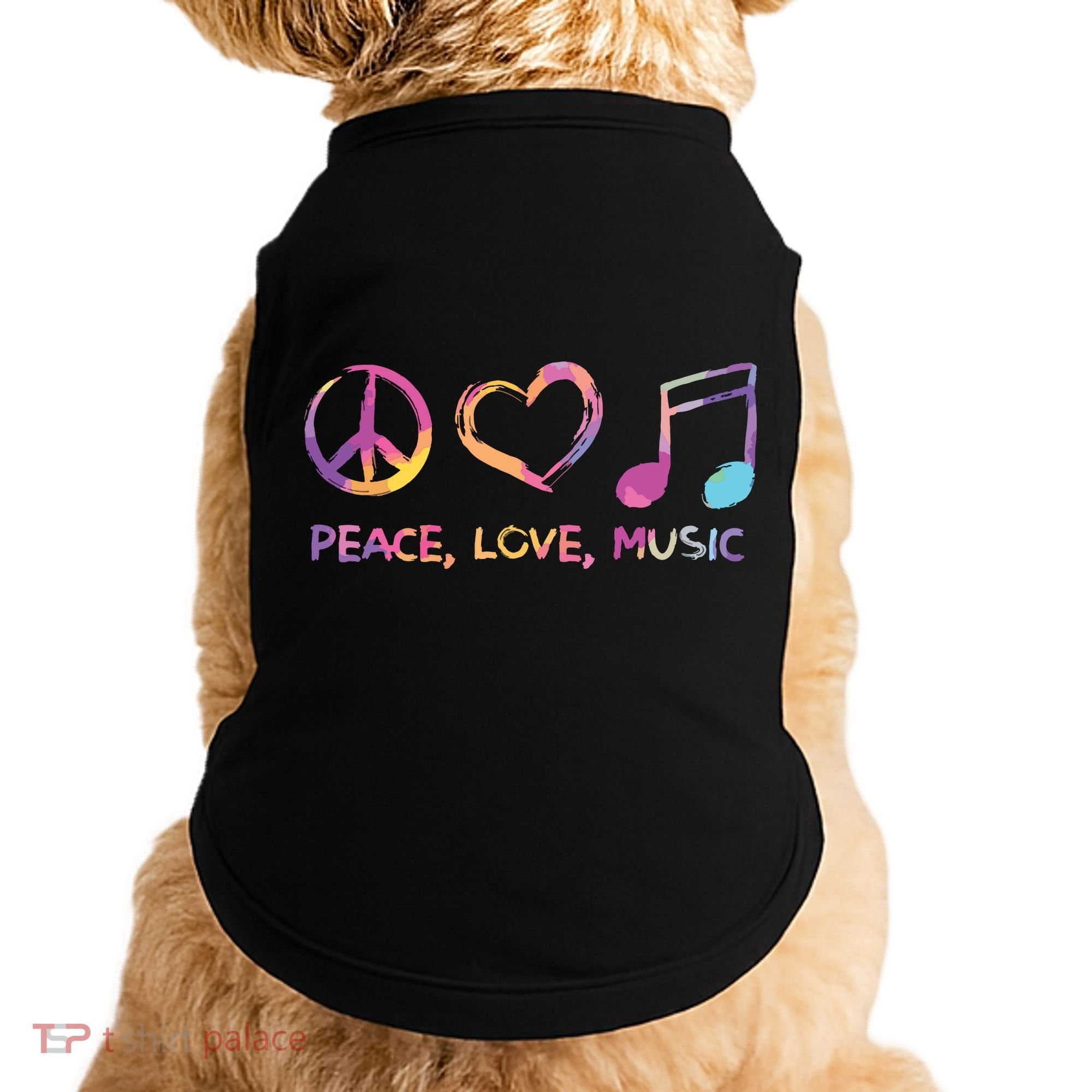 Peace Love Music Hippie Doggie Tank
