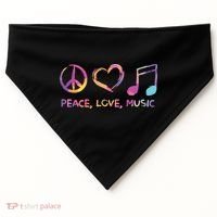 Peace Love Music Hippie USA-Made Doggie Bandana thumb 0