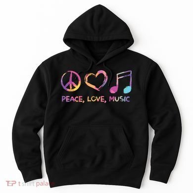 Peace Love Music Hippie Hoodie