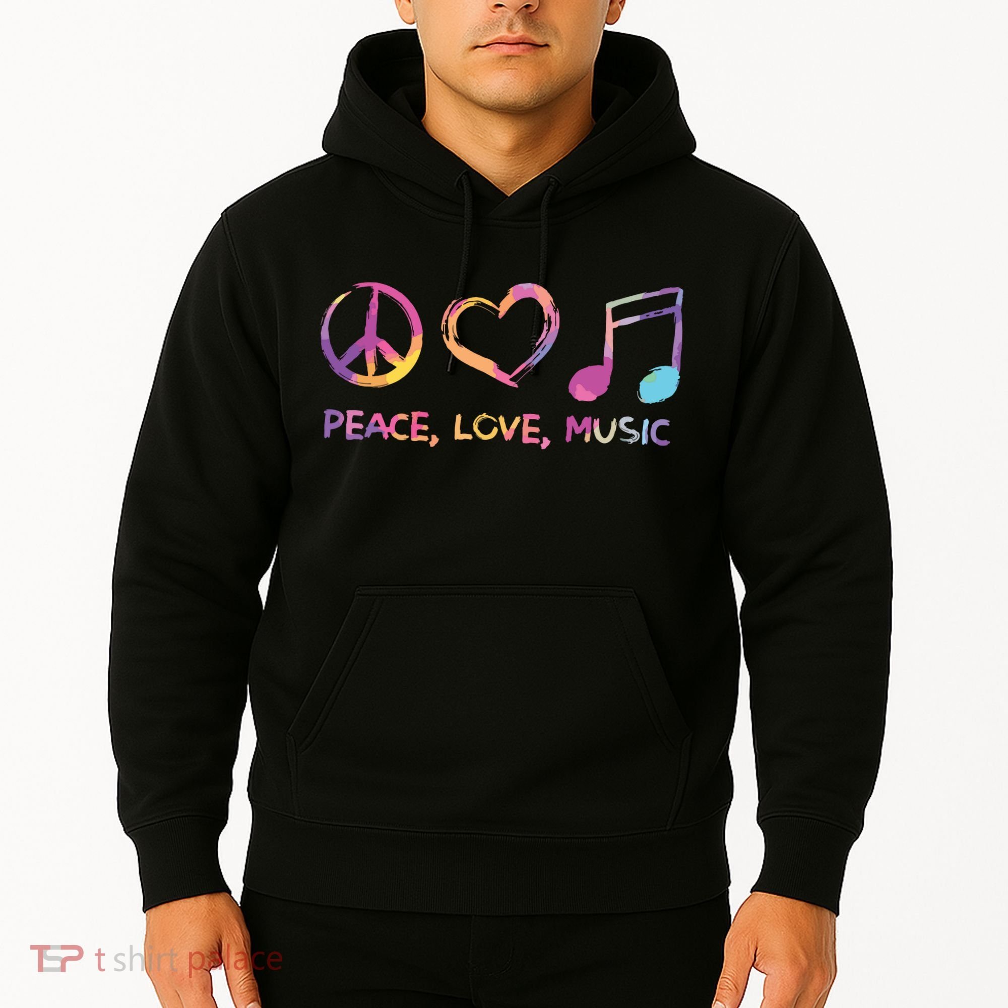 Peace Love Music Hippie Hoodie