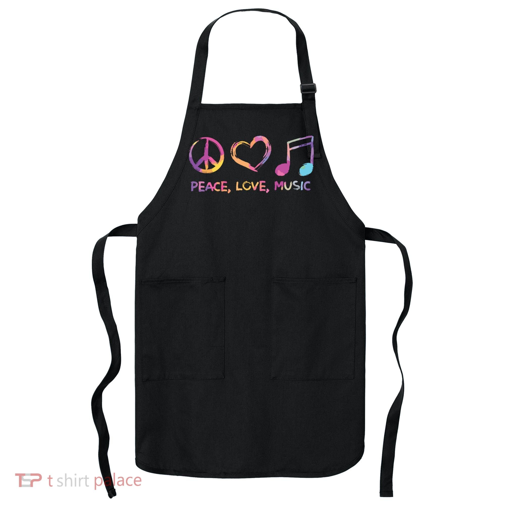Peace Love Music Hippie Apron