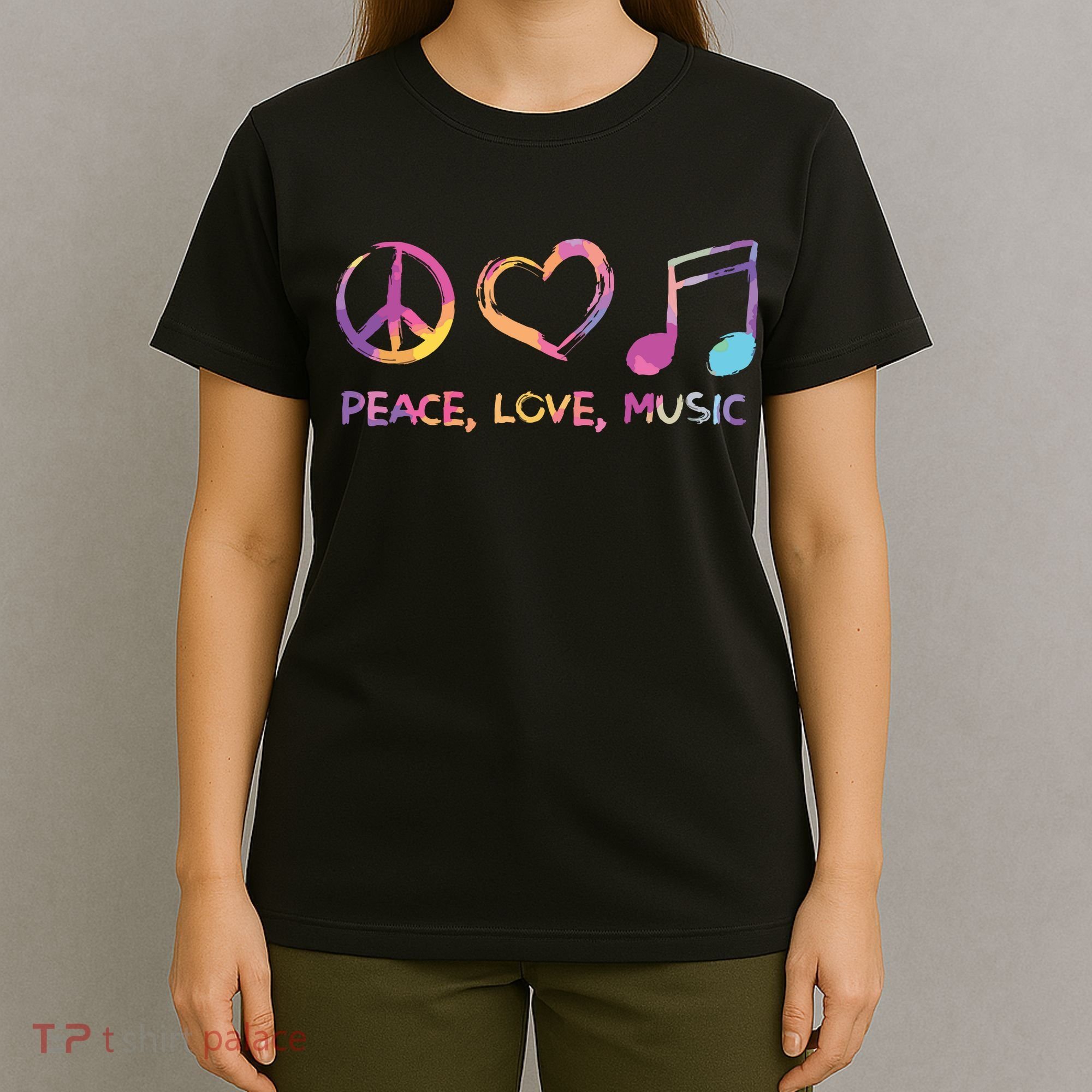 Peace Love Music Hippie T-Shirt