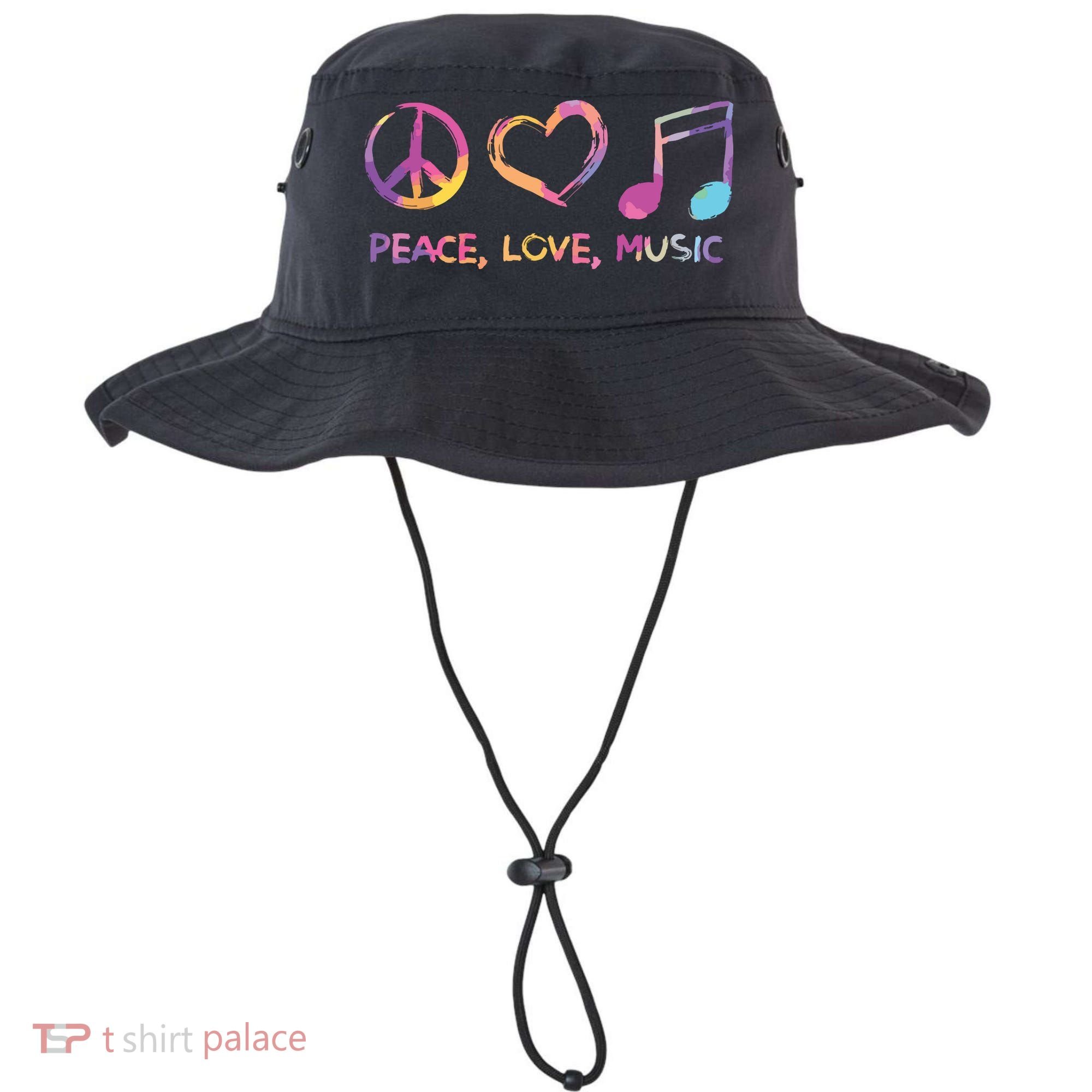 Peace Love Music Hippie Bucket Hat