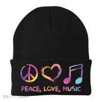 Peace Love Music Hippie Beanie thumb 0