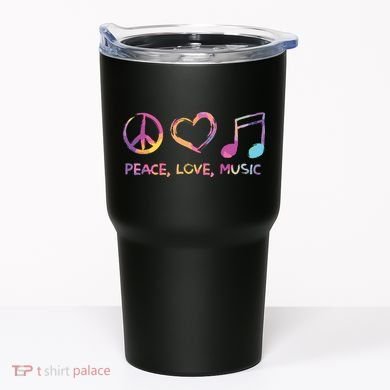 Peace Love Music Hippie Tumbler