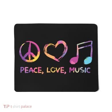 Peace Love Music Hippie Mousepad