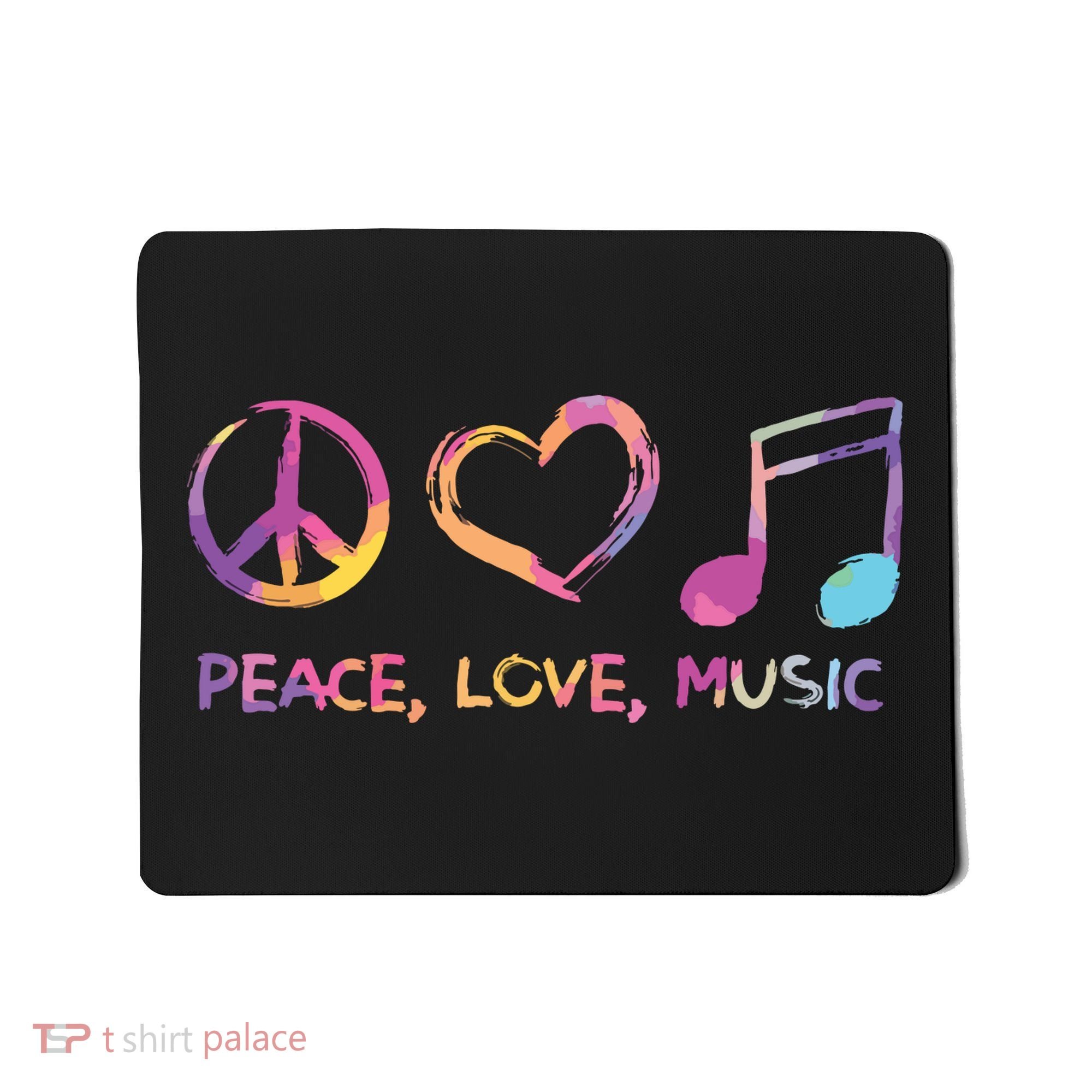 Peace Love Music Hippie Mousepad