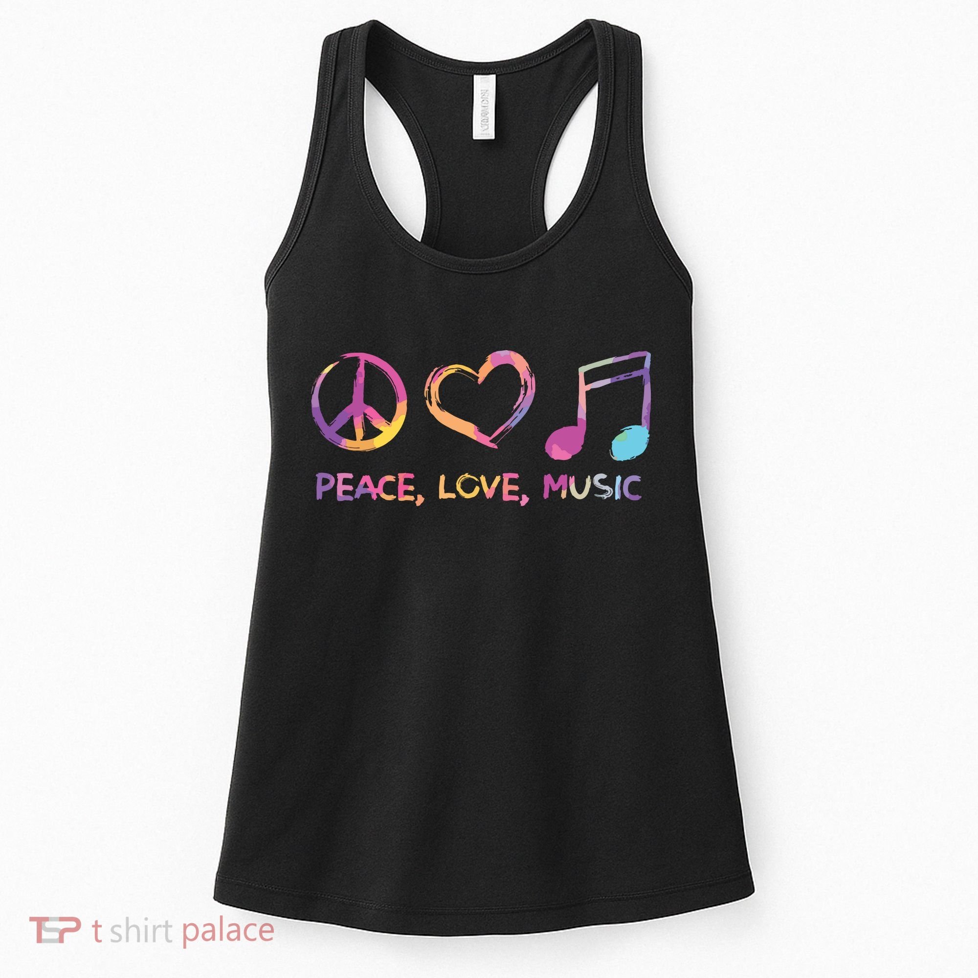 Peace Love Music Hippie Women's Tank Top