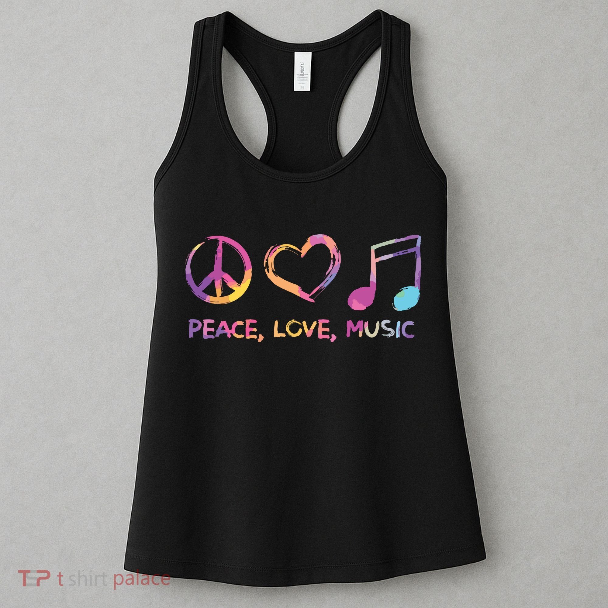 Peace Love Music Hippie Women's Tank Top