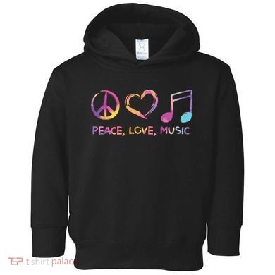 Peace Love Music Hippie Toddler Hoodie