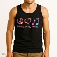 Peace Love Music Hippie Tank Top thumb 3