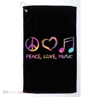 Peace Love Music Hippie Golf Towel