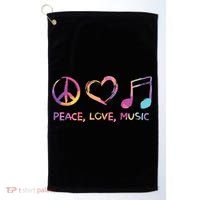 Peace Love Music Hippie Golf Towel thumb 0