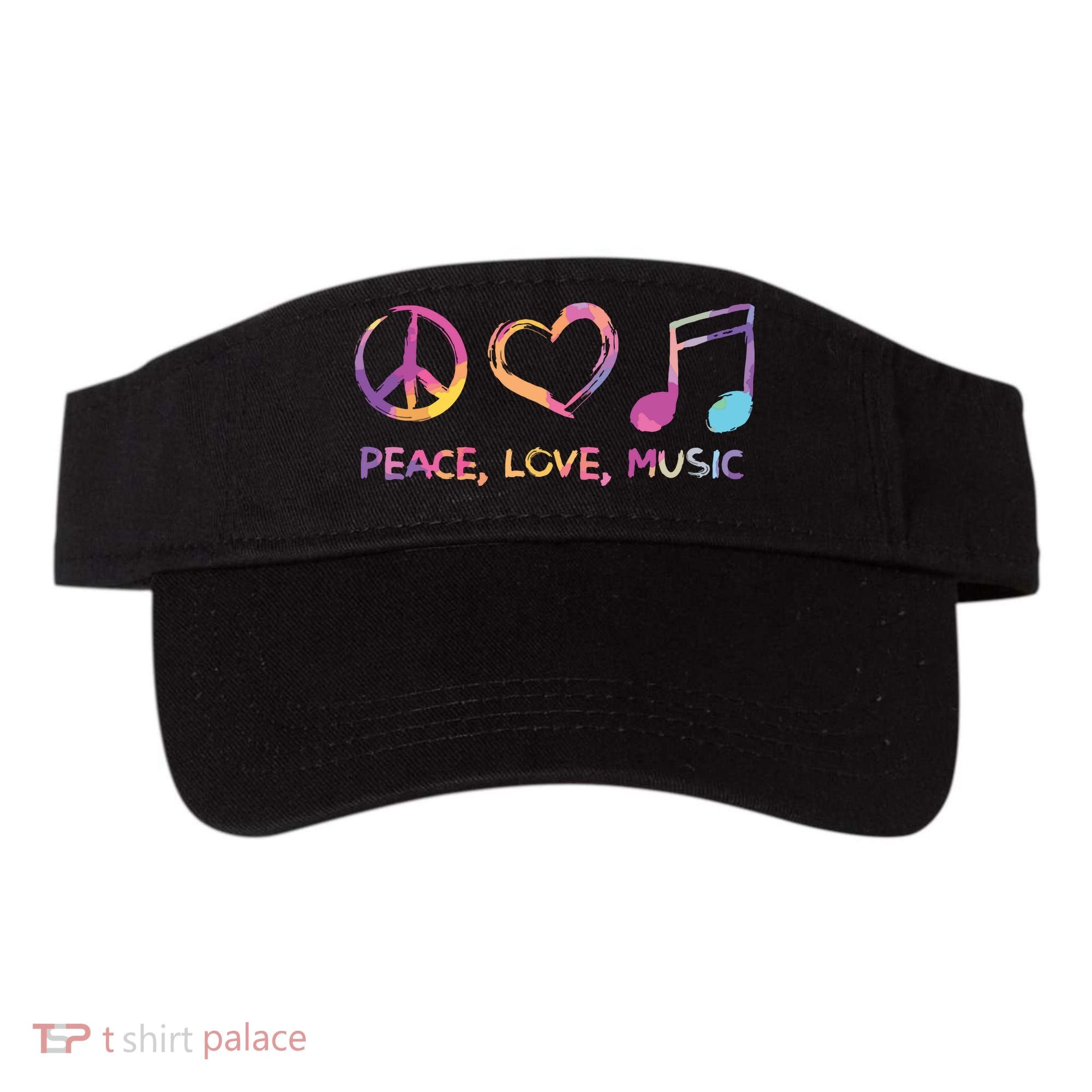 Peace Love Music Hippie Visor
