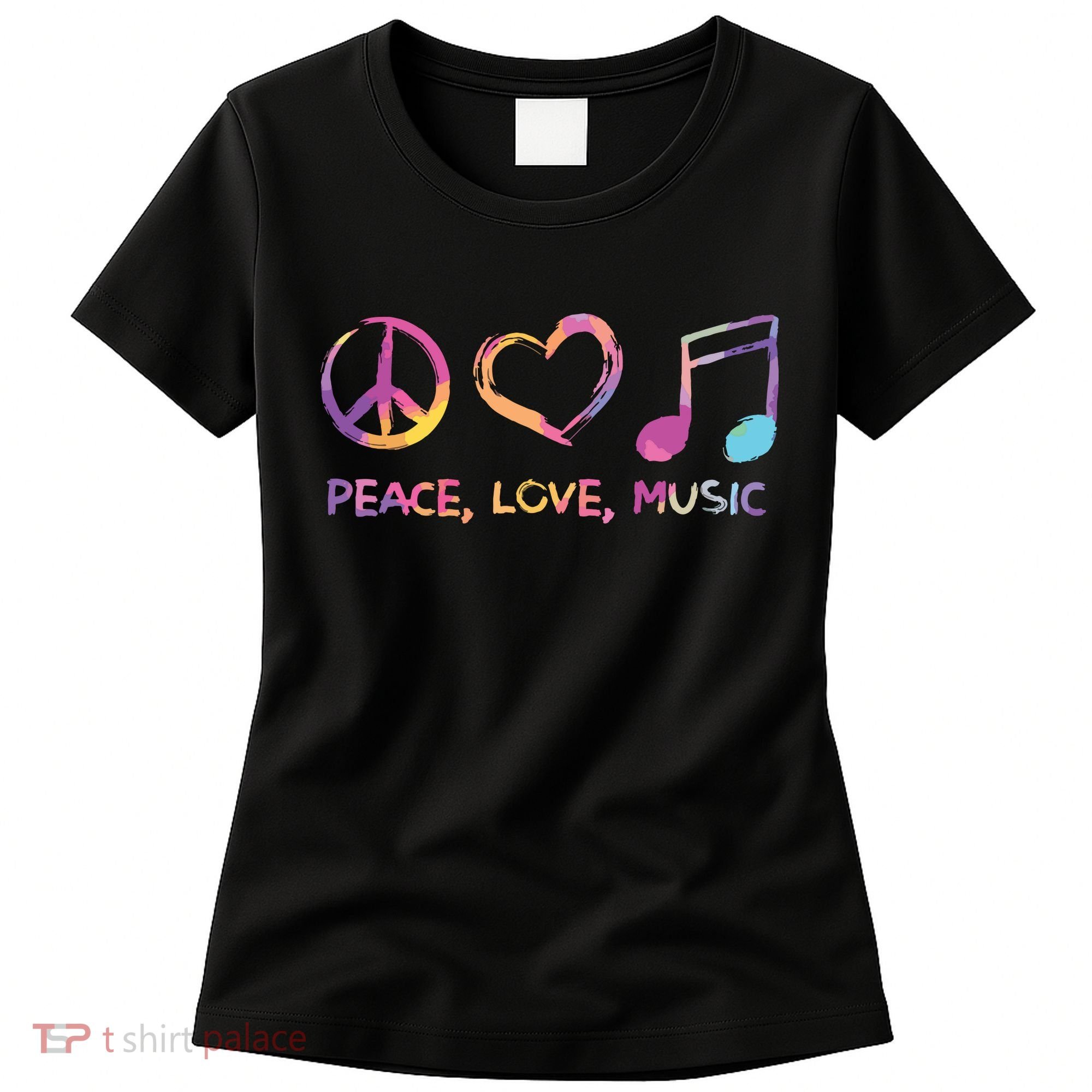 Peace Love Music Hippie Women's T-Shirt