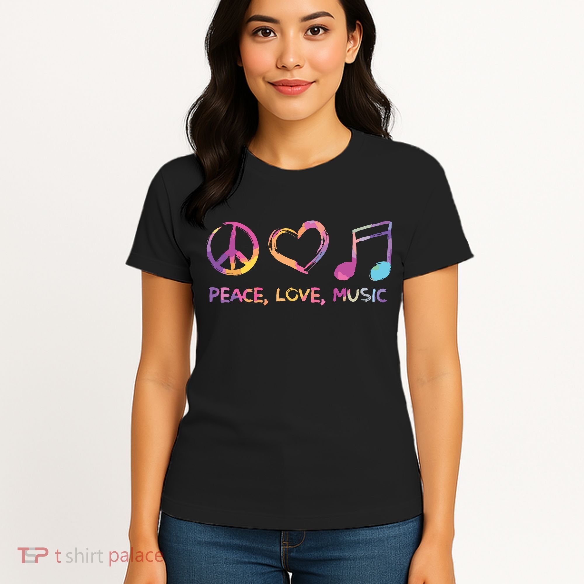 Peace Love Music Hippie Women's T-Shirt