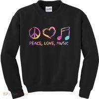 Peace Love Music Hippie Kids Sweatshirt thumb 0
