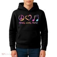 Peace Love Music Hippie Kids Hoodie thumb 4
