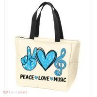 Peace Love Music Musica Note Cute Music Lovers Gifts Tote Bag thumb 3